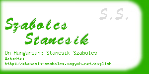 szabolcs stancsik business card